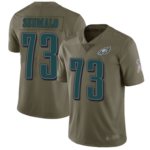 Men Philadelphia Eagles #73 Isaac Seumalo Limited Olive 2017 Salute to Service Football NFL Jersey->philadelphia eagles->NFL Jersey